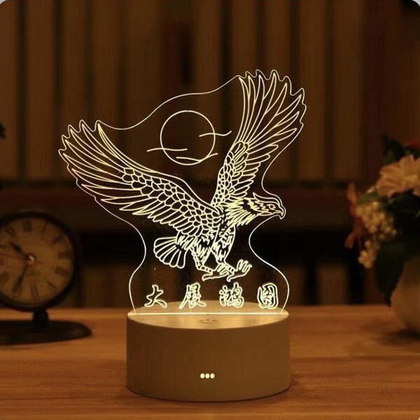 Επιτραπέζιο 3D Φωτιστικό LED σε Σχήμα Αετός