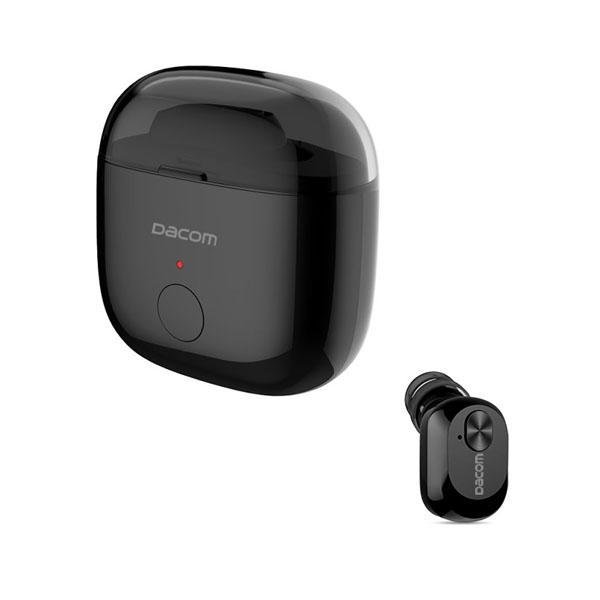 DACOM K6P Wireless bluetooth Earphone Mini Invisible Single Headphone with Charging Box with HD Mic Μαύρο