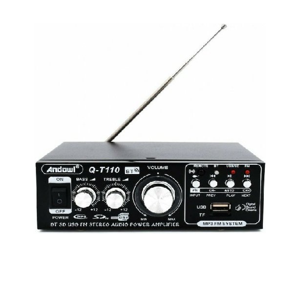 Μίνι Hi-Fi Στερεοφωνικός Ραδιοενισχυτής 10W Bluetooth USB/SD Mp3 ANDOWL Q-T110 με τηλεχειριστήριο