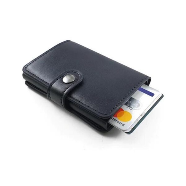 45071 Πορτοφόλι Πιστωτικών Καρτών Δερματίνης Με Μεταλλική Θήκη Rfid Μαύρο