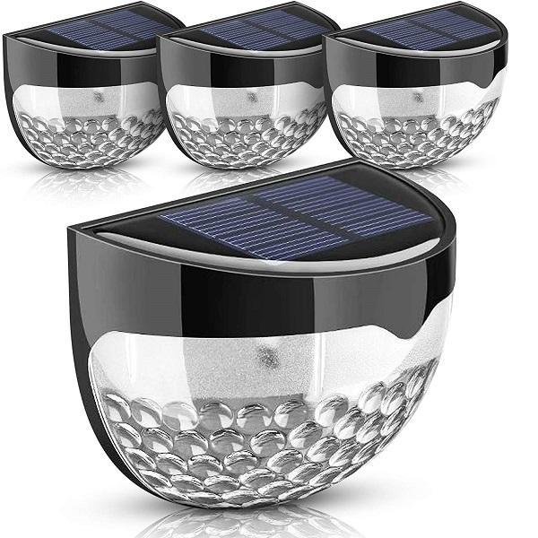 81b5GU0tXNL._AC_SL1500_ LIVIVO Σετ με 4 ηλιακά φώτα φράχτη - Bright 6 LED 600mAh Διακοσμητικά αδιάβροχα ηλιακά φώτα κήπου Μαύρο