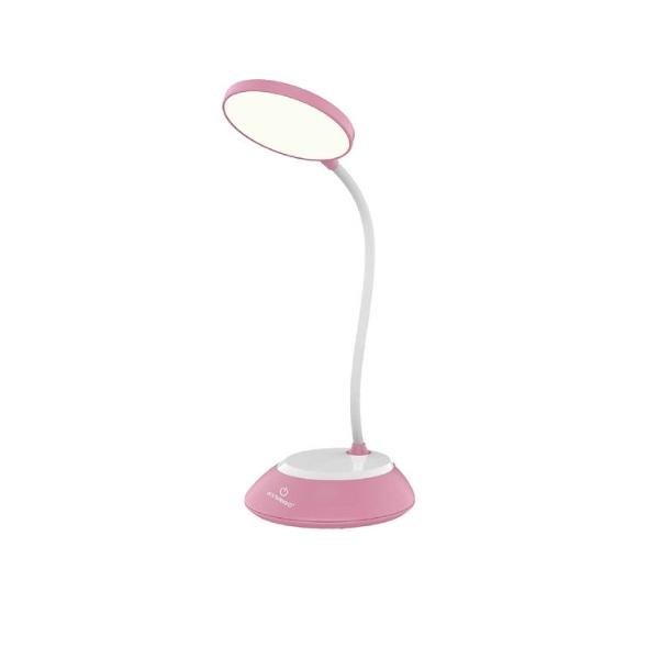 Επαναφορτιζόμενο εύκαμπτο επιτραπέζιο φωτιστικό LED USB με Φυσικό φως 4800Κ Arrango AT76285 Ροζ