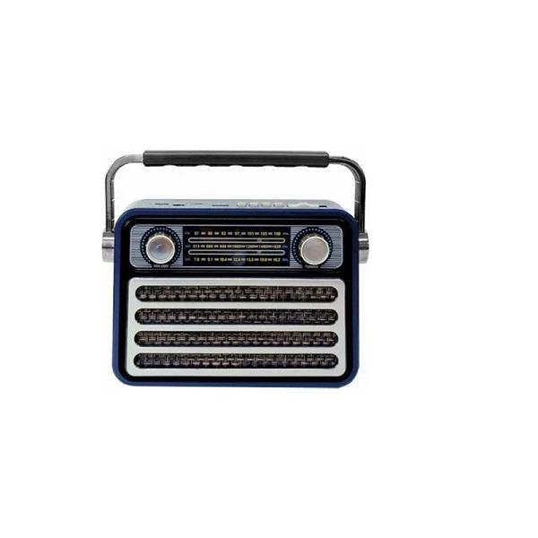 CMIK MK-121 Retro Φορητό Ραδιόφωνο Επαναφορτιζόμενο με Bluetooth και USB Μπλε