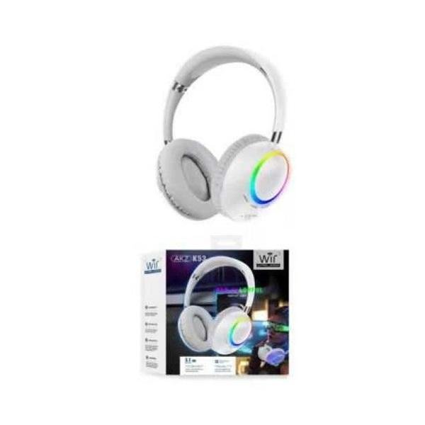 Ασύρματα/Ενσύρματα Over Ear Ακουστικά με 8 ώρες Λειτουργίας AKZ-K53 Λευκά