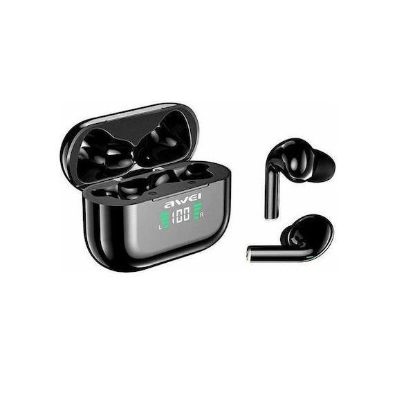 Awei T29P In-ear Bluetooth Handsfree Ακουστικά με Αντοχή στον Ιδρώτα και Θήκη Φόρτισης Μαύρα