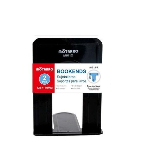 Motarro Μεταλλικός Βιβλιοστάτης 126*170mm σε Μαύρο Σετ 2τμχ