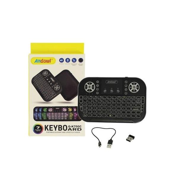 Andowl Q-K700C Ασύρματο Πληκτρολόγιο με Touchpad Αγγλικό US