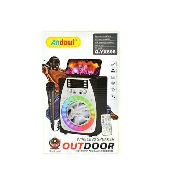 Andowl Ηχείο με λειτουργία Karaoke Q-YX606 σε Μαύρο Χρώμα