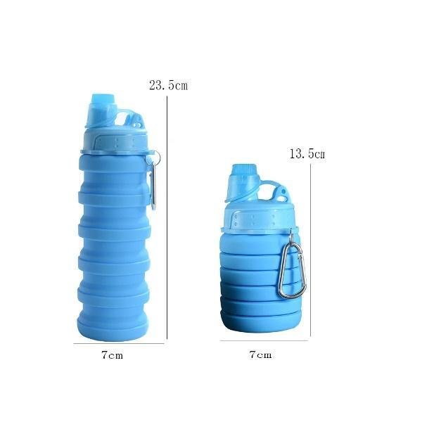 500ml πολυλειτουργικό πτυσσόμενο κύπελλο νερού σιλικόνης Γαλάζιο