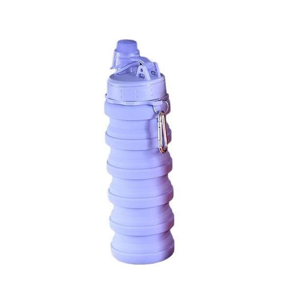 500ml πολυλειτουργικό πτυσσόμενο κύπελλο νερού σιλικόνης μοβ