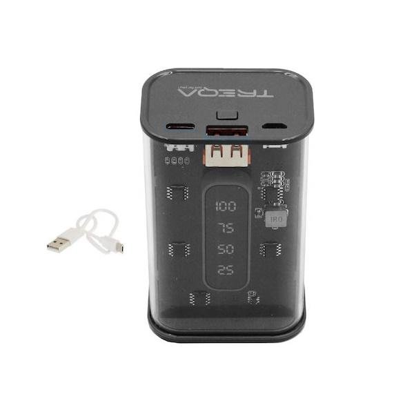 TR-2000 Power Bank 10000mAh με Θύρα USB-A και Θύρα USB-C Μαύρο
