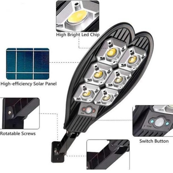 Διπλός ηλιακός λαμπτήρας LED με βάση και τηλεχειριστήριο 1200W