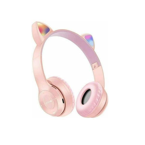 Ασύρματα/Ενσύρματα On Ear Ακουστικά Ροζ P47M Cat Ear