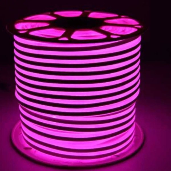 Neon Αδιάβροχη Ταινία LED Τροφοδοσίας 220V με Ροζ Φως Μήκους 100m (τιμή ανά μέτρο) 103802