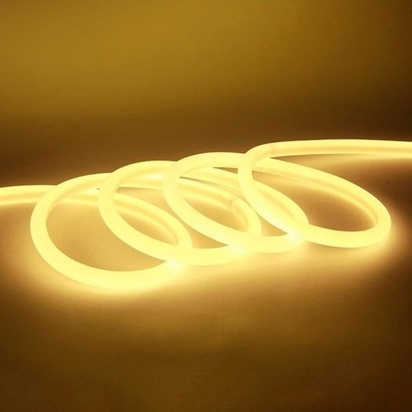Αδιάβροχη Ταινία Neon Flex LED Τροφοδοσίας 12V με Θερμό Λευκό Φως Μήκους 5m με Τροφοδοτικό  101428