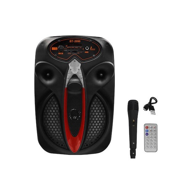 Σύστημα Karaoke με Ενσύρματo Μικρόφωνo BT-2090 σε Μαύρο Χρώμα