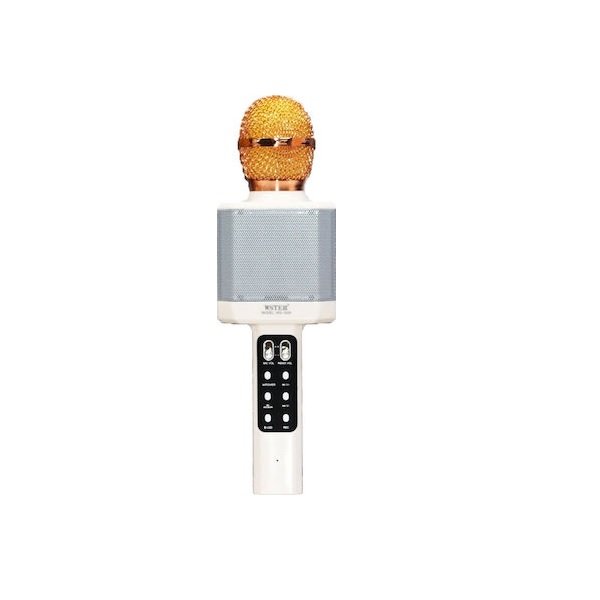 Ασύρματο Bluetooth Mικρόφωνο KARAOKE Hχείο Mp3 Player WSTER - Disco Light Microphone WS-1828 Μαύρο Λευκό