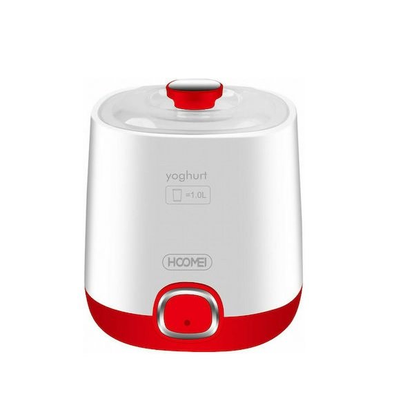 Γιαουρτομηχανή με Κάδο 1lt 20W Hoomei HM-6535 Λευκό/Κόκκινο