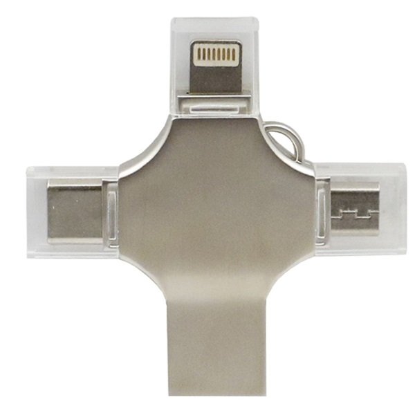 Treqa TR-2027 64GB USB 3.0 Stick με σύνδεση Lightning,USB-A & USB-C Ασημί  41285409