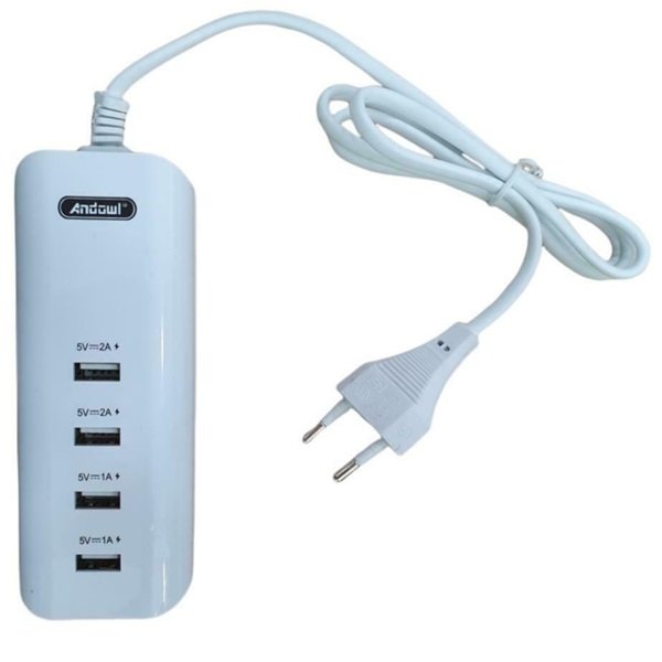 Andowl Βάση Φόρτισης με 4 Θύρες USB-A 20W σε Λευκό χρώμα (Q-UX4)  33336938