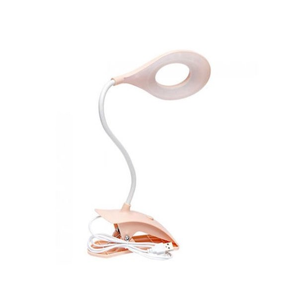 USB Φωτιστικό Γραφείου LED με Εύκαμπτο Βραχίονα και Κλιπ σε Ροζ Χρώμα 103726