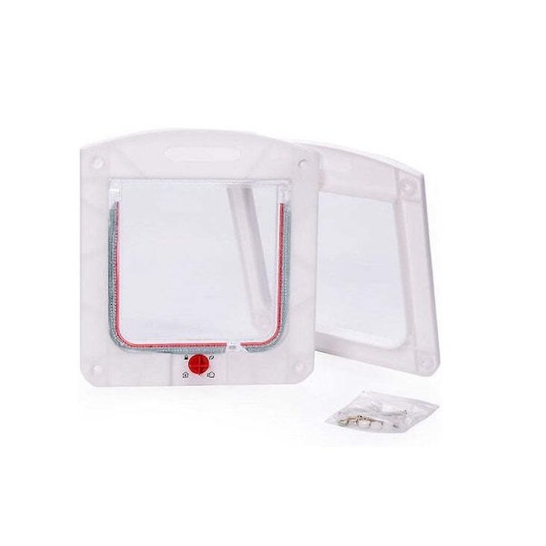 1 Πόρτα για κατοικίδια με κλειδαριά 4 κατευθύνσεων για γατάκια,μικρό σκυλί – Λευκό QLYB-17