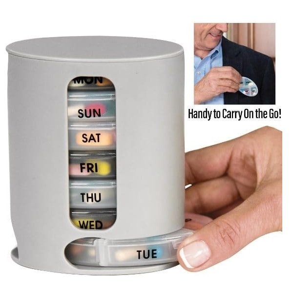 Pill Pro Εβδομαδιαία Θήκη Χαπιών με 28 Θέσεις σε Γκρι χρώμα 06002PLP50GR-040180