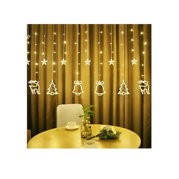 Λαμπάκια LED Θερμό Λευκό τύπου Κουρτίνα με Διαφανές Καλώδιο  210955