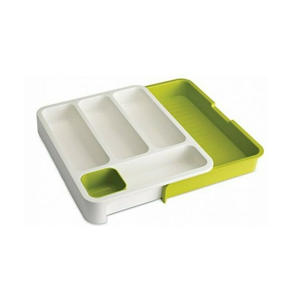 Θήκη για Μαχαιροπίρουνα Συρταριού Πτυσσόμενη Πλαστική σε Λευκό Χρώμα 48x38x5.5cm DSK-1662