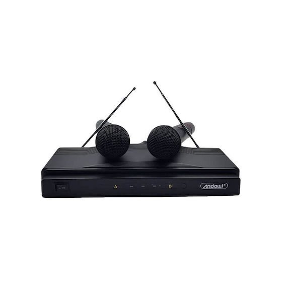 Andowl Σύστημα Karaoke με Ασύρματα Μικρόφωνα Q-MIC590 σε Μαύρο Χρώμα