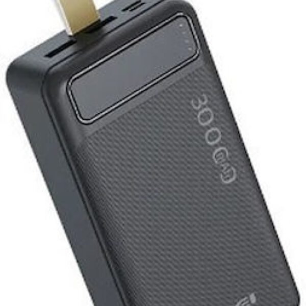 Awei P7K Power Bank 30000mAh με 2 Θύρες USB-A και Θύρα USB-C Μαύρο 42114454