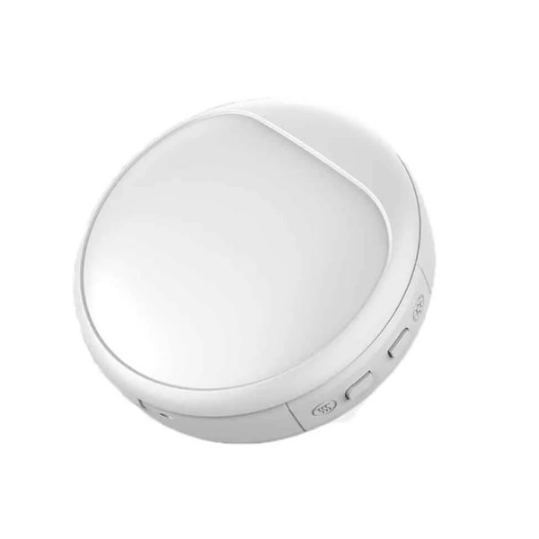 USB Στρογγυλό Power Bank με Φωτιζόμενο Καθρέφτη Μακιγιάζ και Θερμοφόρα Χεριών – Λευκό