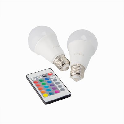 Λαμπτήρες LED E27 RGB 2τμχ με Τηλεχειριστήριο Ezra DL13