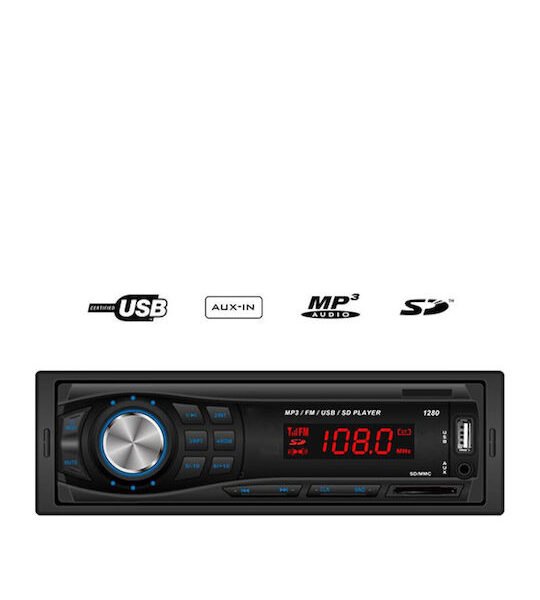 MP3 player αυτοκινήτου με είσοδο USB/SD/AUX, ραδιόφωνο και χειριστήριο - Hi-Tech GT 1280 OEM