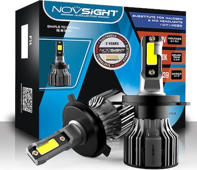 NovSight Lamps Car N39 H4 LED 6000K Cold White 12V 72W 2pcs A500-N39-H4
