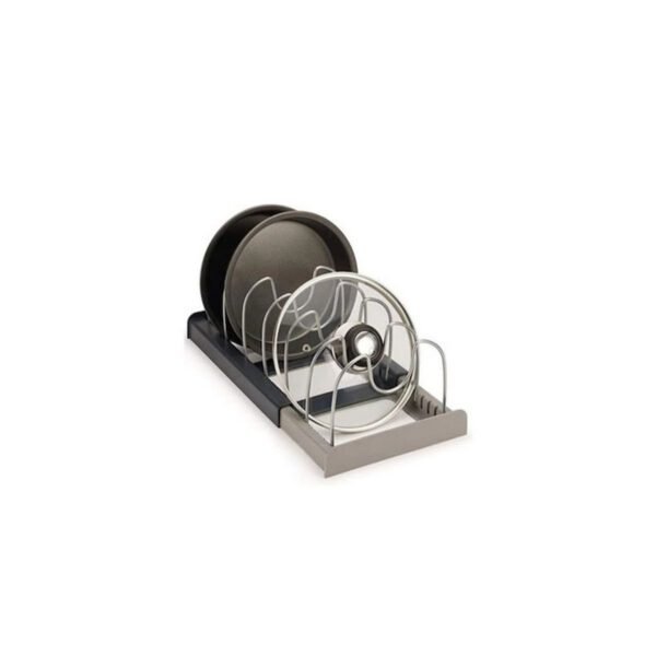 Expanding Cookware Organiser Βάση Οργάνωσης Κουζίνας Μεταλλική σε Ασημί Χρώμα
