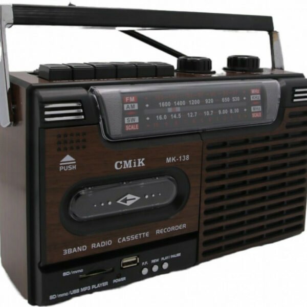 Φορητό Ηχοσύστημα CΜik MK-138 με USB / Κασετόφωνο / Ραδιόφωνο σε Καφέ Χρώμα