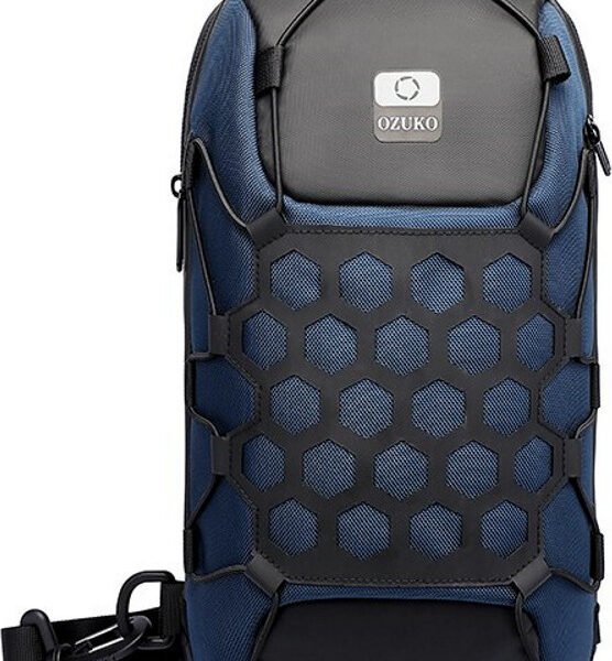 Ozuko 9358  Ανδρική Τσάντα Στήθους σε Μπλε χρώμα