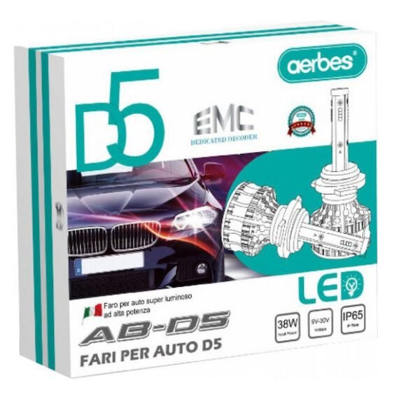 2x aerbes Λαμπτήρες LED SMD Φώτα Πορείας H4 38W 6000K D5 4200Lm