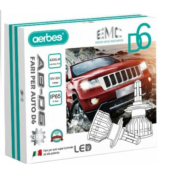 Λάμπες Αυτοκινήτου D6 SMD H4 4200lm LED 6000K Ψυχρό Λευκό 10-30V 38W 2τμχ