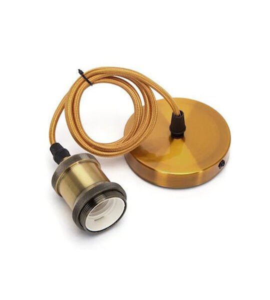 fixedratio_20231002135937_aigostar_kremasto_fotistiko_anartisi_gia_1_lamptira_e27_chryso_99685 Aigostar 99685 Μοντέρνο Κρεμαστό Φωτιστικό Ανάρτηση με Ντουί E27 σε Gold Bronze Χρώμα - Aigostar