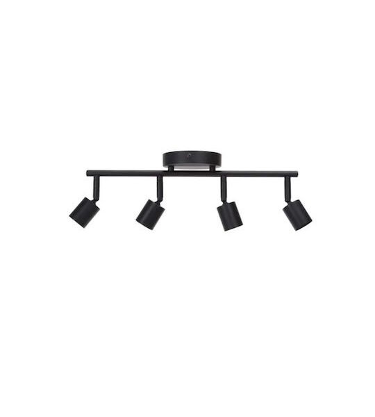 Aigostar Σποτ με 4 Φώτα και με Ντουί GU10 σε Μαύρο χρώμα 105354