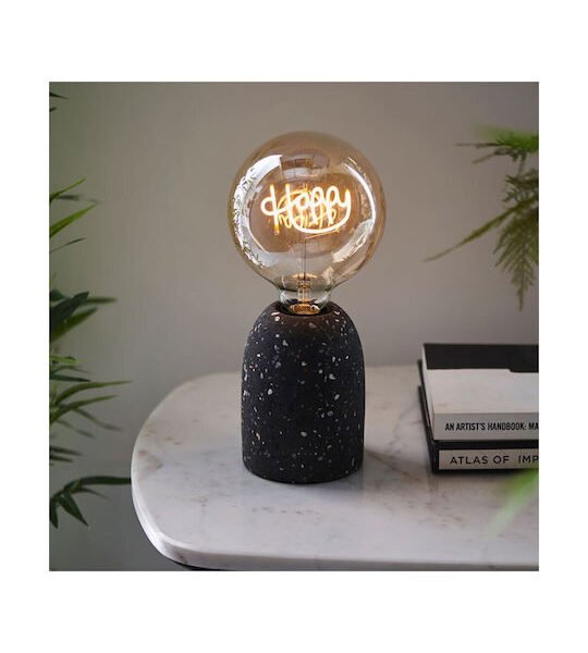 Διακοσμητική LED Λάμπα Filament E27 4W 220V 250LM 1800K Φυσικό Λευκό με Επιγραφή Happy Aigostar