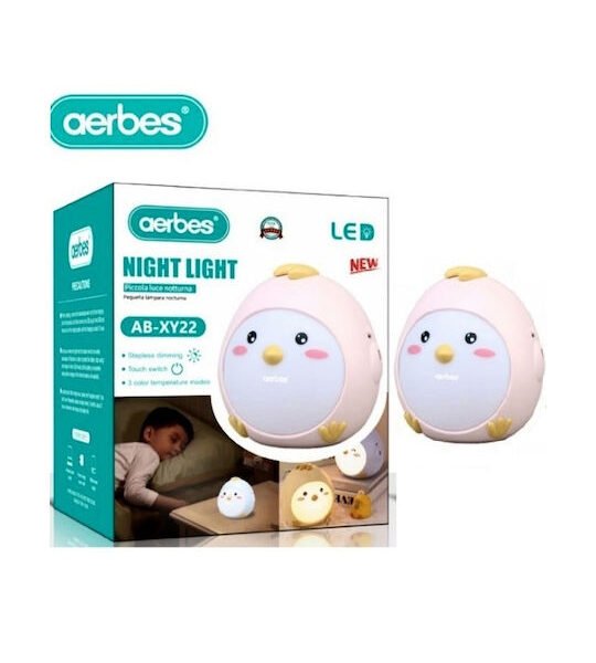 fixedratio_20241108144218_aerbes_fotaki_nyktos_led_roz_81004arx50bi Επαναφορτιζόμενο νυχτερινό φως Ροζ Πουλάκι AB-XY22 AERBES Aerbes