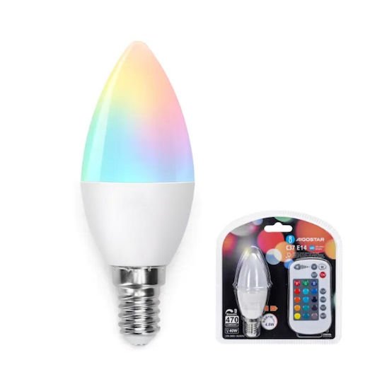 Aigostar Ντουί Λάμπα LED για Ντουί E14 και Σχήμα C37 RGBW 470lm Dimmable 105393