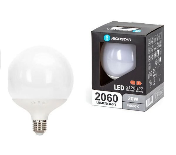 Λάμπα LED για Ντουί E27 και Σχήμα G120 Day light 20W Aigostar 31024 - Aigostar