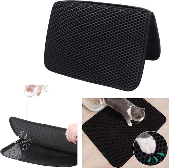 Χαλάκι Τουαλέτας Γάτας Μαύρο 60x45x1cm Nobleza 803770 - Nobleza