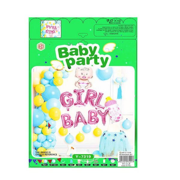 Σύνθεση με 53 Μπαλόνια Πολύχρωμα "baby Girl" Y-7319