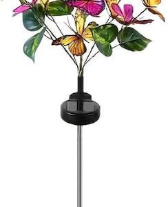 Ηλιακό αδιάβροχο διακοσμητικό φωτιστικό εξωτερικού χώρου LED Πεταλούδες 2 τμχ TS04384