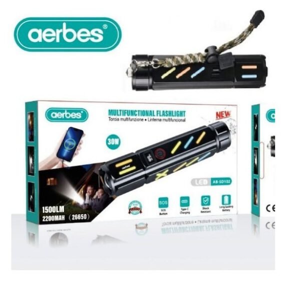 Επαναφορτιζόμενος φακός LED 30W AB-SD102 AERBES Aerbes
